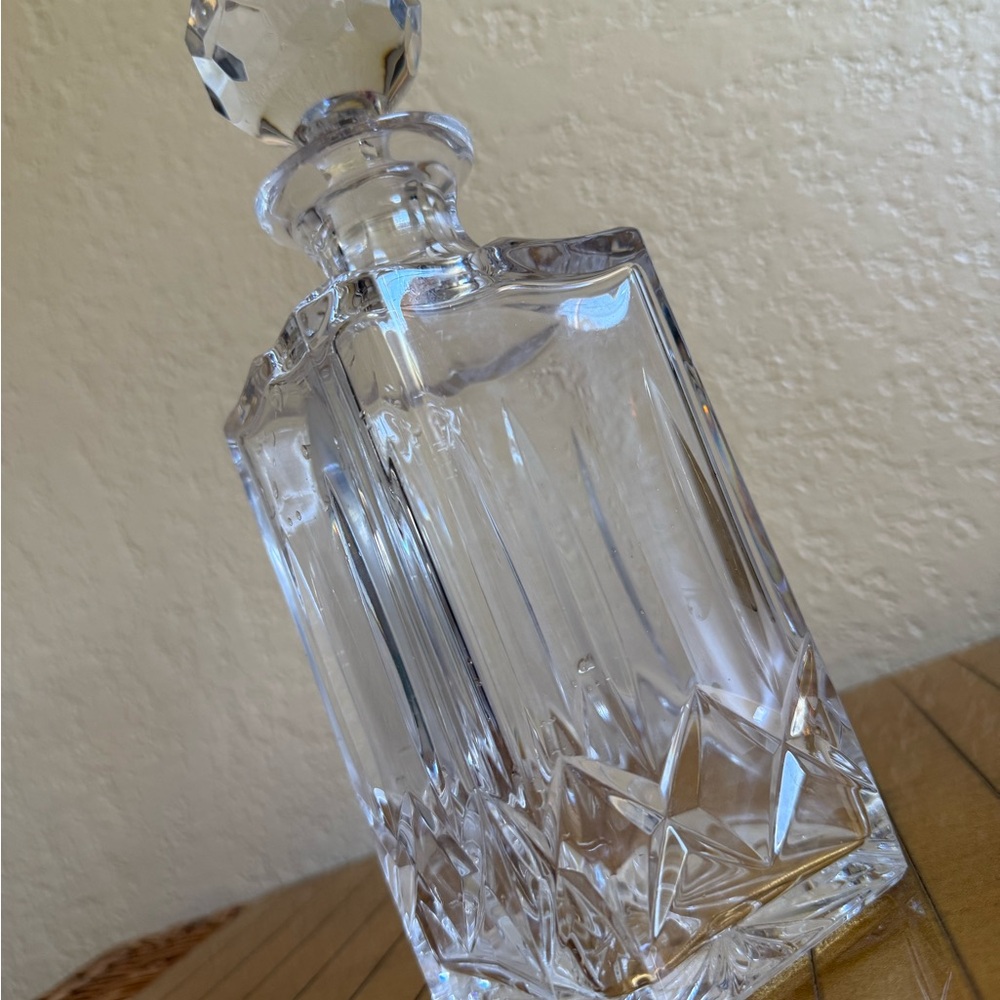Atlantis cut Crystal basted ball alcohol liquor decanter MCM